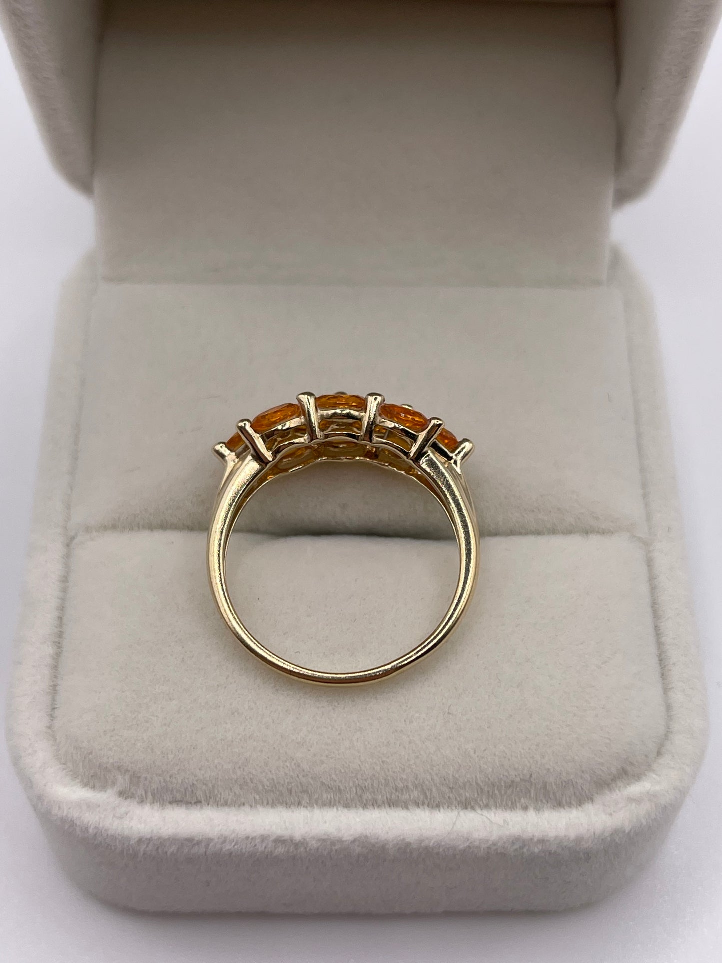 9ct gold fire opal cluster ring