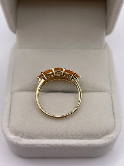 9ct gold fire opal cluster ring