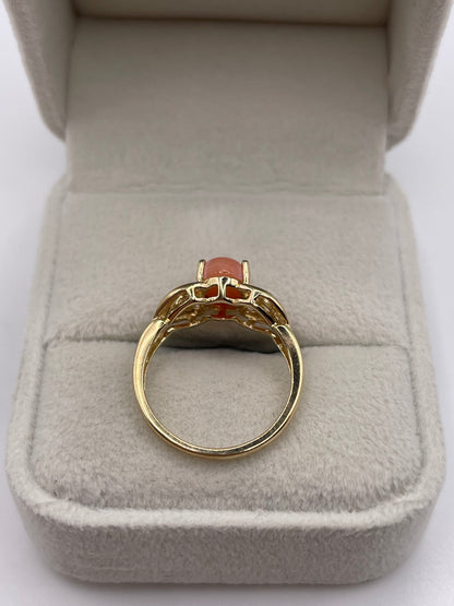 9ct gold coral ring