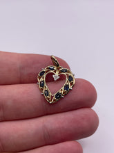Load image into Gallery viewer, 9ct gold sapphire and diamond heart pendant
