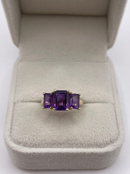 9ct gold amethyst ring