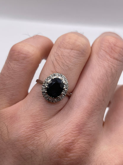 18ct white gold sapphire and diamond ring