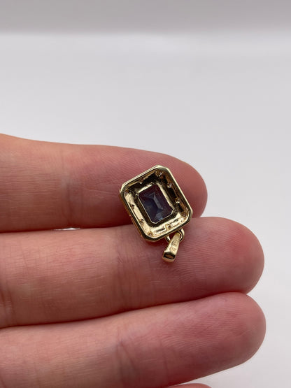 14ct gold topaz and diamond pendant