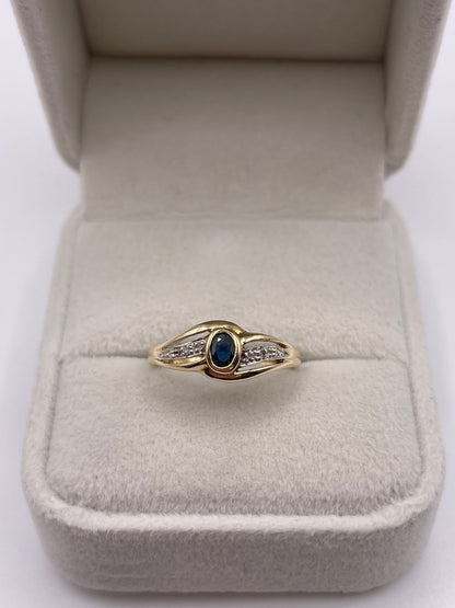 9ct gold sapphire and diamond ring