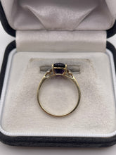 Load image into Gallery viewer, 9ct gold amethyst and diamond ring
