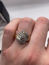 Load image into Gallery viewer, 9ct gold 1ct diamond cluster ring
