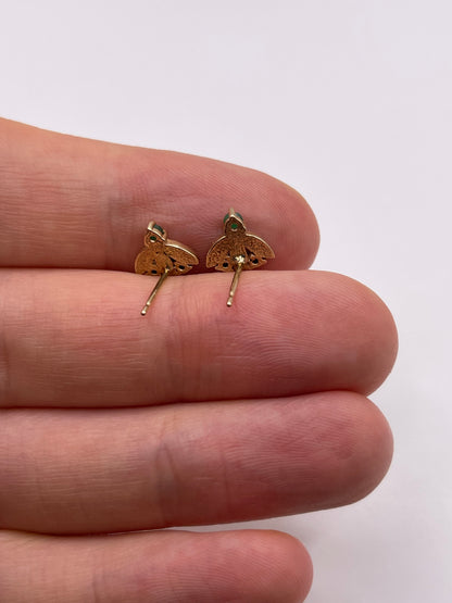 9ct gold sapphire and emerald earrings