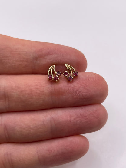 9ct gold ruby earrings