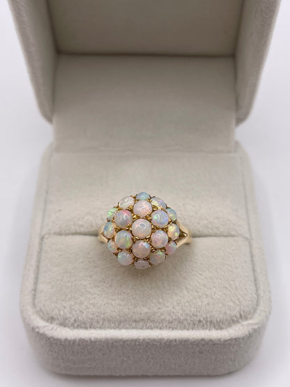 9ct gold opal cluster ring
