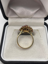 Load image into Gallery viewer, 9ct gold ruby cluster ring
