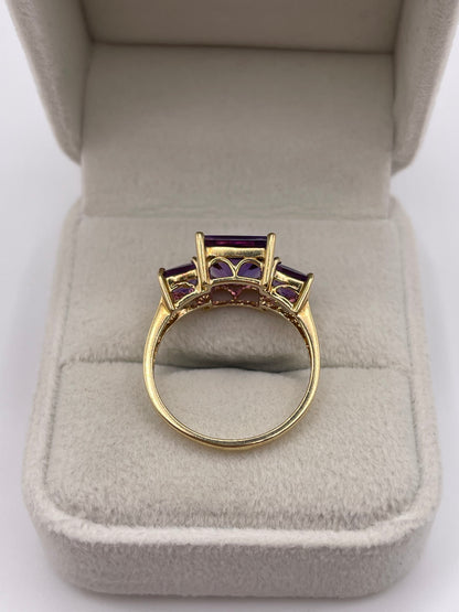 9ct gold amethyst ring