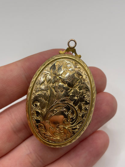 Antique 9ct gold pearl and diamond locket
