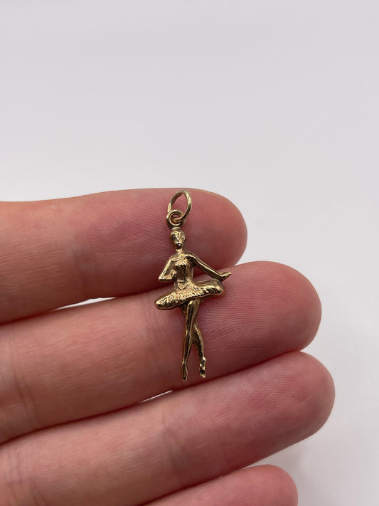 9ct gold ballerina charm