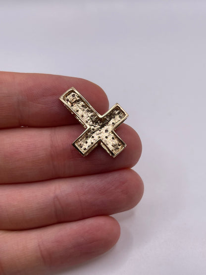 9ct gold diamond cluster cross pendant