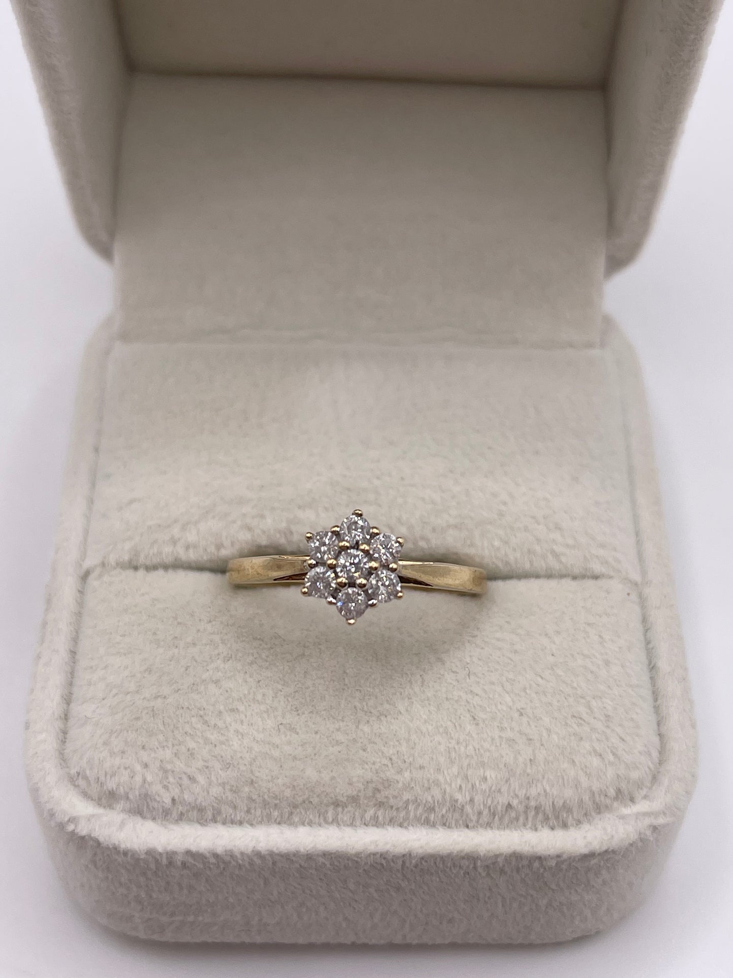 9ct gold diamond cluster ring