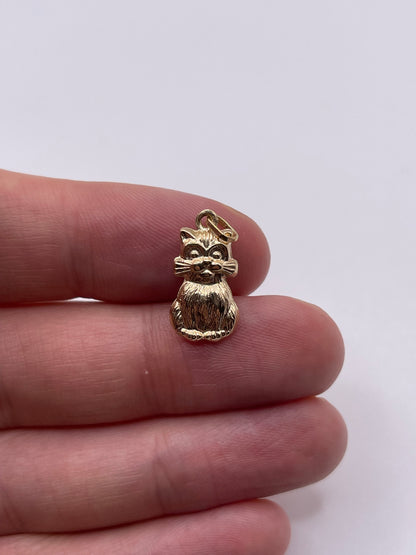 9ct gold cat charm
