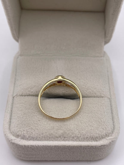 9ct gold ruby and diamond ring
