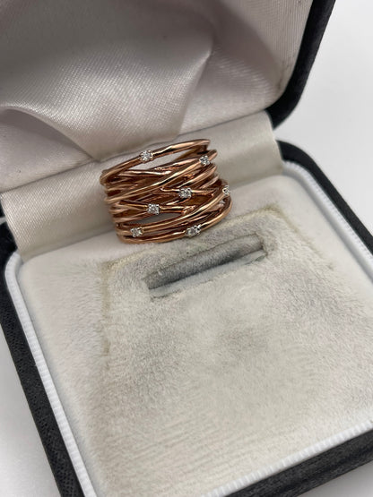 9ct rose gold diamond ring