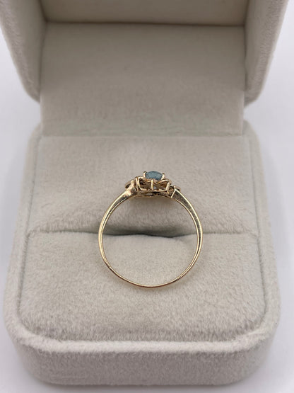 9ct gold blue topaz butterfly ring