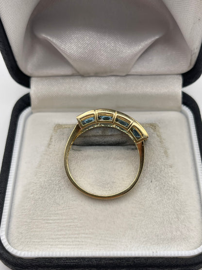 9ct gold blue topaz ring
