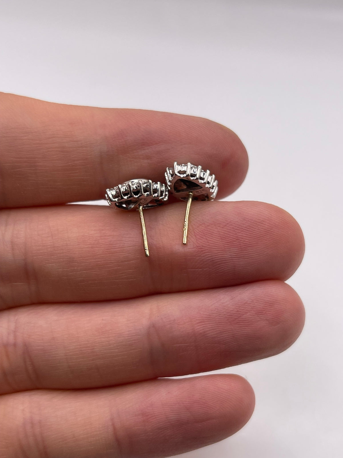 9ct gold sapphire and diamond earrings