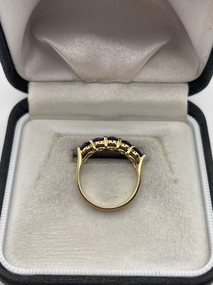 9ct gold amethyst ring