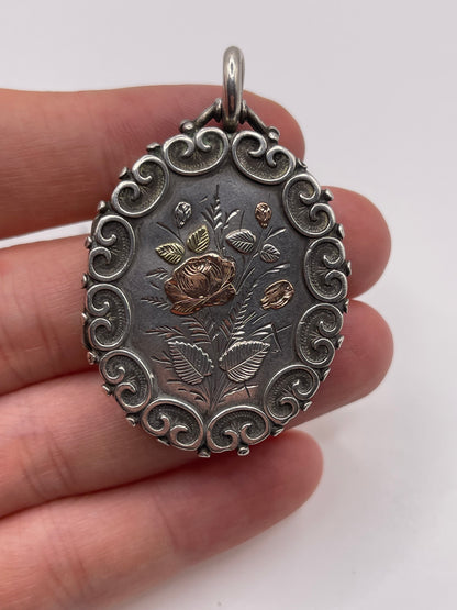 Antique 19th century silver locket pendant