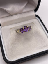 Load image into Gallery viewer, 9ct gold amethyst and diamond ring
