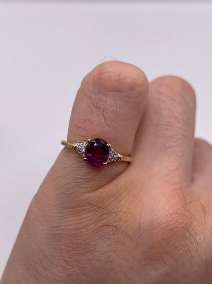 9ct gold tourmaline and zircon ring
