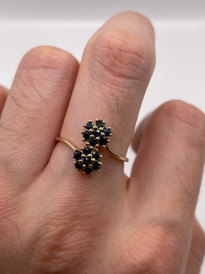 9ct gold sapphire cluster ring