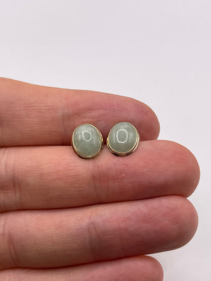 9ct gold jade earrings