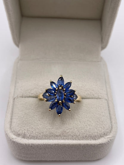 9ct gold kyanite cluster ring