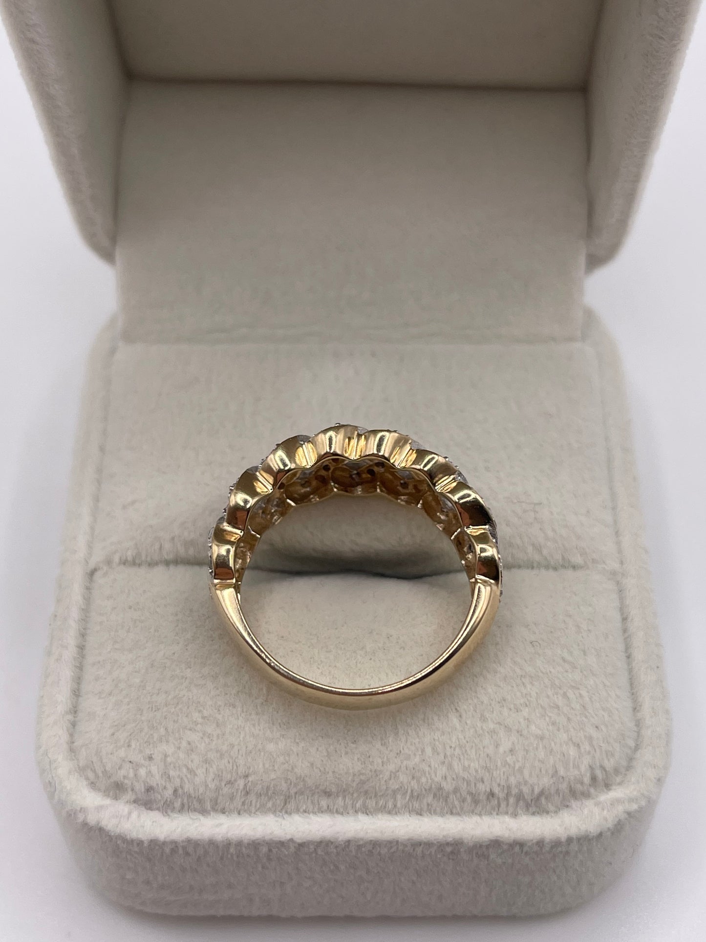 9ct gold diamond knot ring