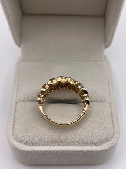9ct gold diamond knot ring