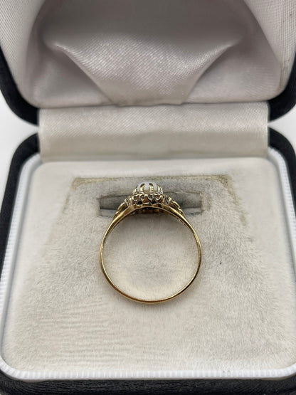 9ct gold opal and diamond ring