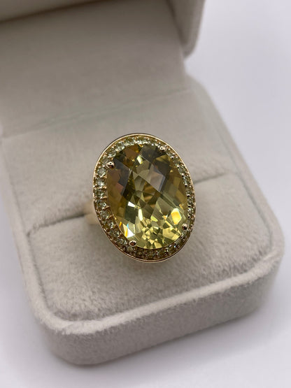 9ct gold lemon quartz ring