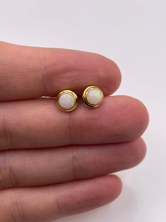 9ct gold opal earrings