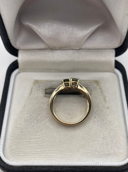 9ct gold tanzanite and diamond ring