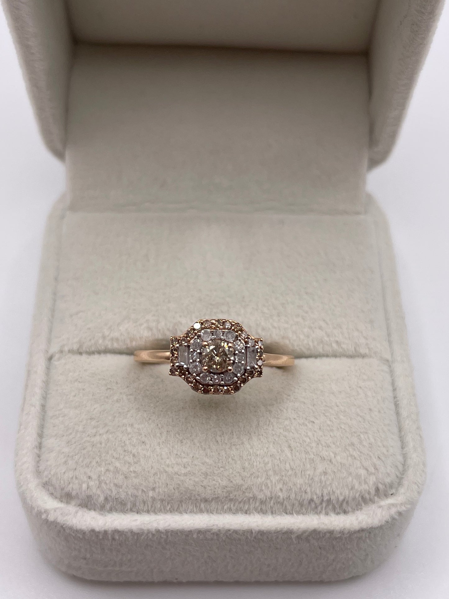 9ct gold diamond cluster ring