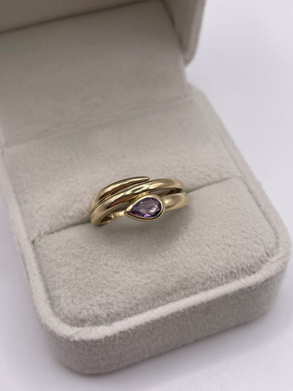 9ct gold amethyst ring