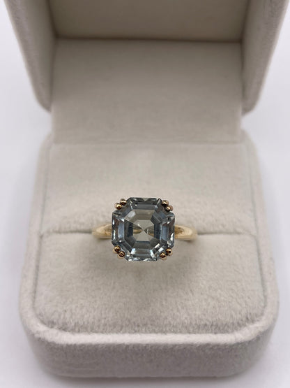 9ct gold green amethyst ring