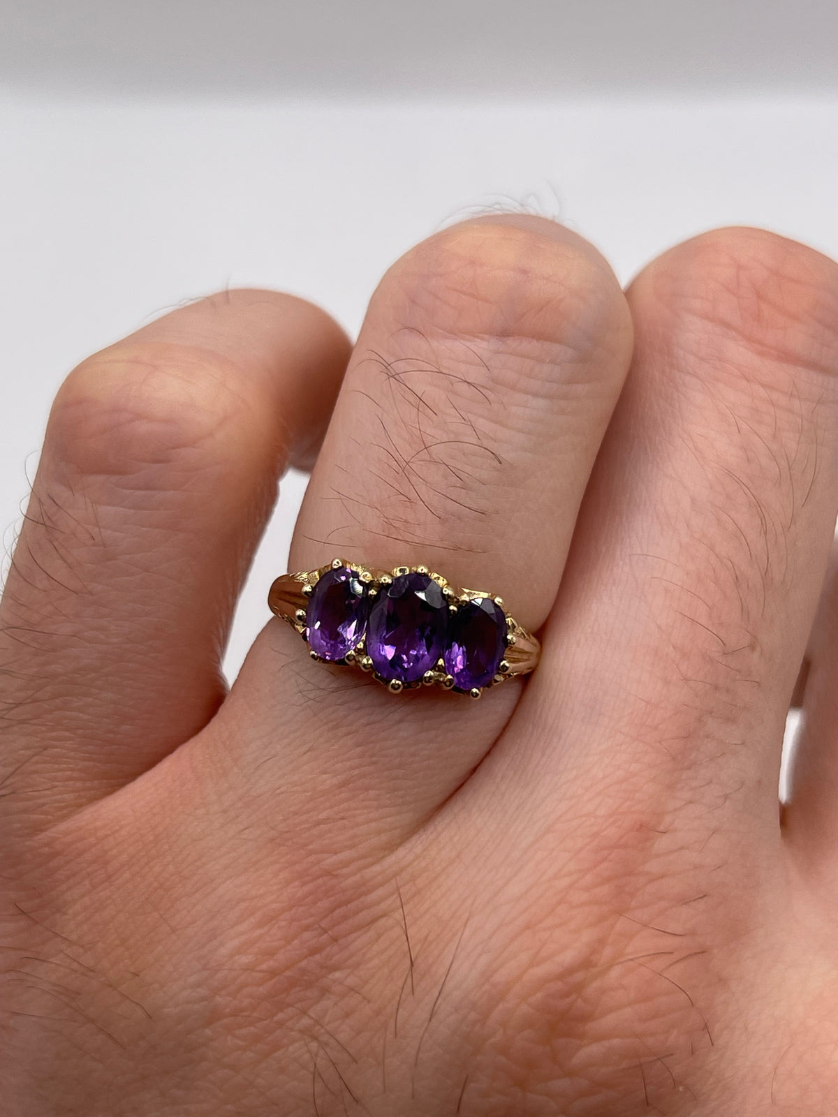 9ct gold amethyst ring