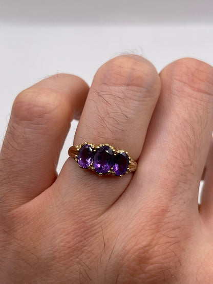 9ct gold amethyst ring