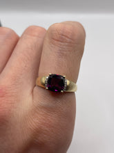 Load image into Gallery viewer, 9ct gold garnet and diamond ring
