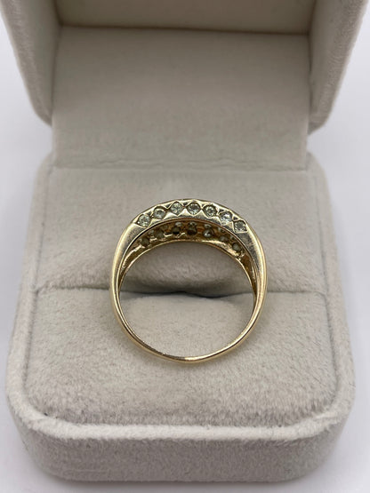 9ct gold quartz cluster ring