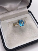 Load image into Gallery viewer, 14ct gold blue topaz and diamond ring
