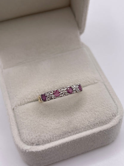 9ct gold ruby and diamond ring