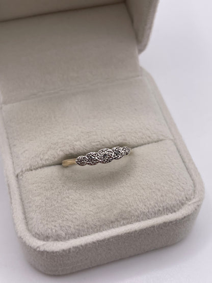 9ct gold platinum diamond ring