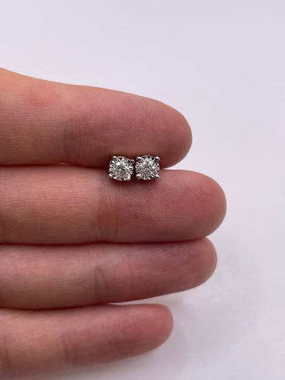 9ct gold diamond earrings