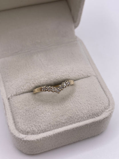 9ct gold diamond wishbone ring
